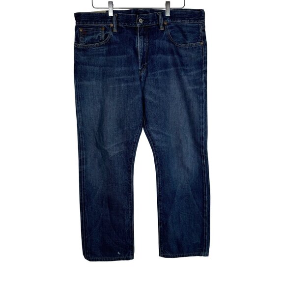 Polo Ralph Lauren Mens Denim Jeans Size 39x29.5n100% Cotton Blue‎ Straight Fit - Picture 1 of 11